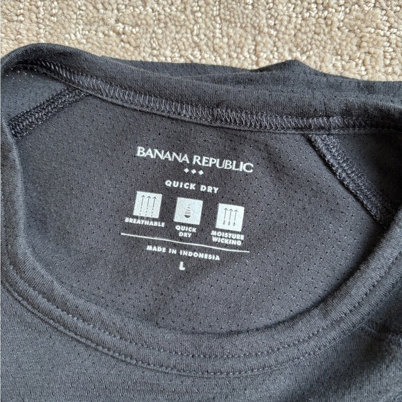 Banana Republic Quick Dry Short Sleeve Mesh Tee Black Men's Size L - Picture 4 of 7